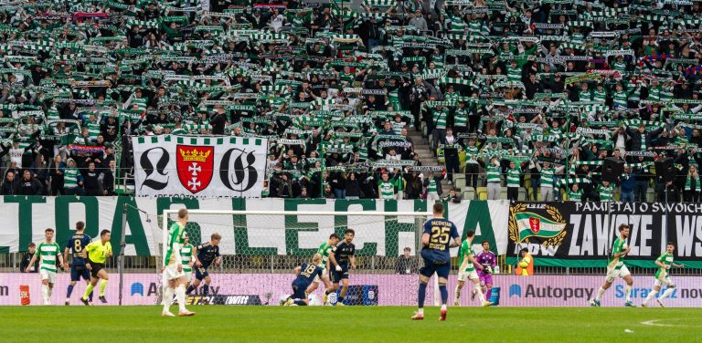 PKO Ekstraklasa: Lechia Gdańsk - Raków Częstochowa. Gdańsk, 25.04.2026 r. (fot. Jakub Steinborn / KFP / Trojmiasto.pl)