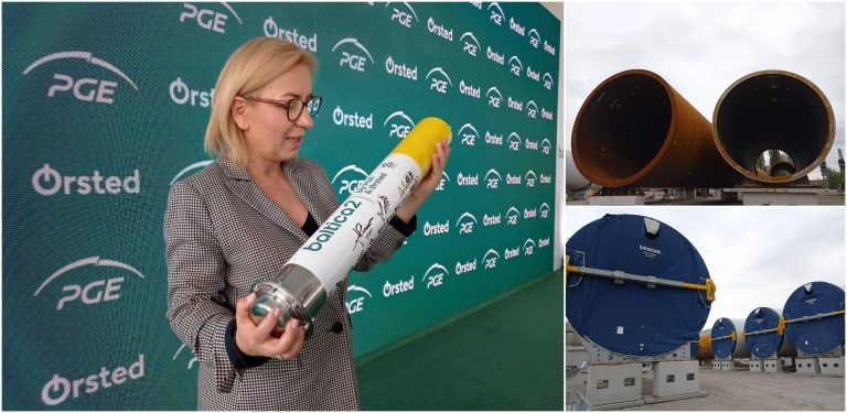 Paulina Hennig-Kloska, minister klimatu i środowiska. Inauguracja budowy farmy wiatrowej Baltica 2. Gdańsk, 11.05.2026 r. (fot. Radio Gdańsk/Mateusz Czerwiński)