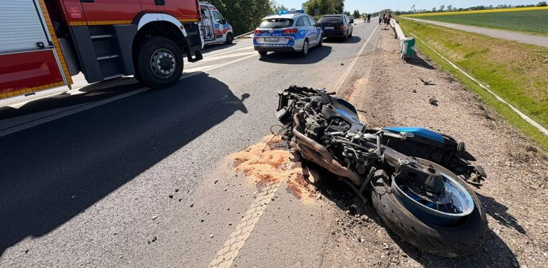 Wypadek na DK22. Gnojewo, 26.05.2026 r. (fot. PSP)