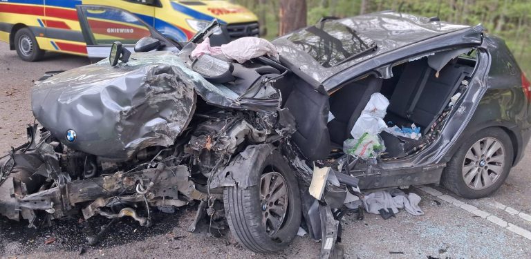 Wypadek w Kostkowie, pięć osób trafiło do szpitala (fot. PSP)