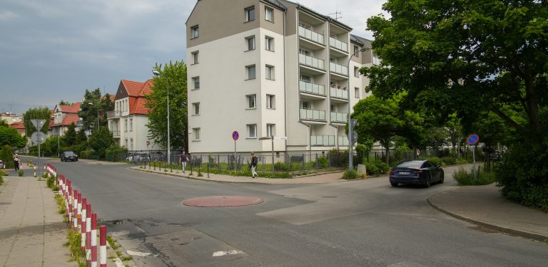 Planowany przebieg linii tramwajowej Gdańsk Południe-Wrzeszcz. Rondo na skrzyżowaniu ul. Politechnicznej i Bohaterów Getta Warszawskiego (fot. KFP/Paweł Marcinko)