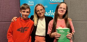 Prowadzący audycję Mela i Jeremi oraz radczyni prawna Aleksandra Kieszek