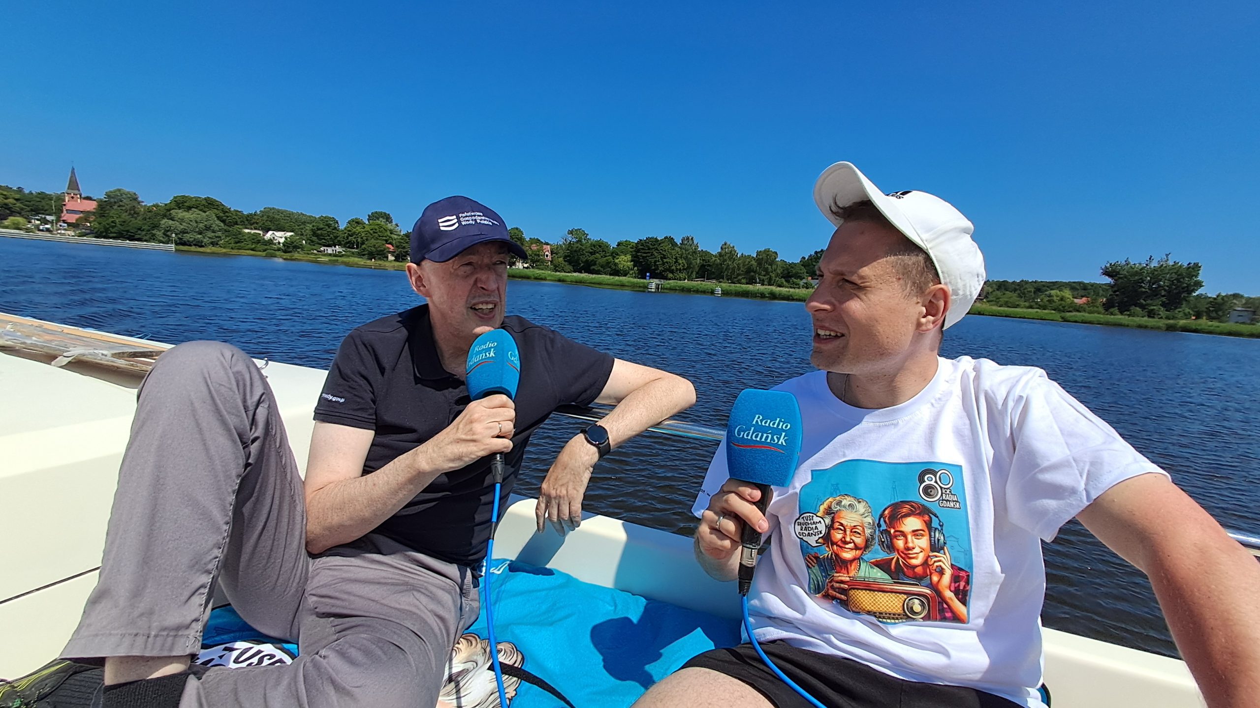 Bogusław Pinkiewicz, Mateusz Czerwiński podczas rejsu Radia Gdańsk z Wodami Polskimi