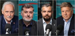 Od lewej: Leszek Czarnobaj, Artur Dziambor, Michał Urbaniak, Piotr Karczewski (fot. Radio Gdańsk/Adrian Kasprzycki)
