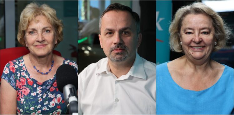 Magdalena Kołodziejczak, Marcin Horała, Jolanta Banach w studiu Radia Gdańsk