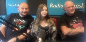 Dariusz Graliński, Adrian Woźniak i Hanna Drewniak w Studio Słupsk