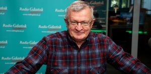 Tadeusz Cymański w studiu Radia Gdańsk