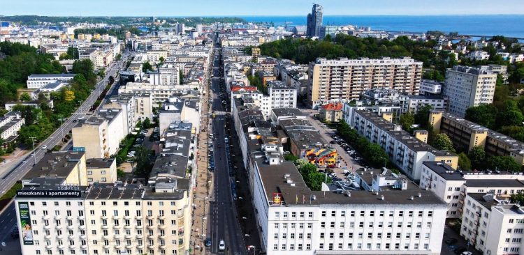 Gdynia Śródmieście, widok z lotu ptaka