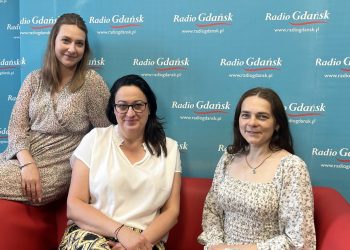 Nicola Regosz i Katarzyna Nowaczek z Caritas Archidiecezji Gdańskiej oraz Svitlana w Radiu Gdańsk