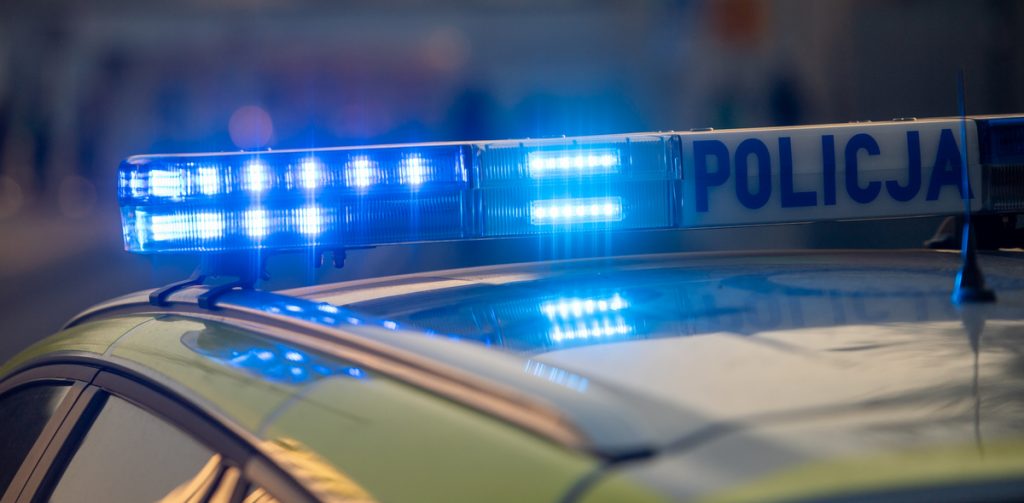 Zabójstwo taksówkarza w Młynkach - na zdjęciu sygnał świetlny radiowozu policyjnego