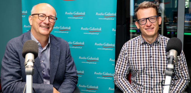 Piotr Urbańczyk i Bogusław Wieczorek w studiu Radia Gdańsk