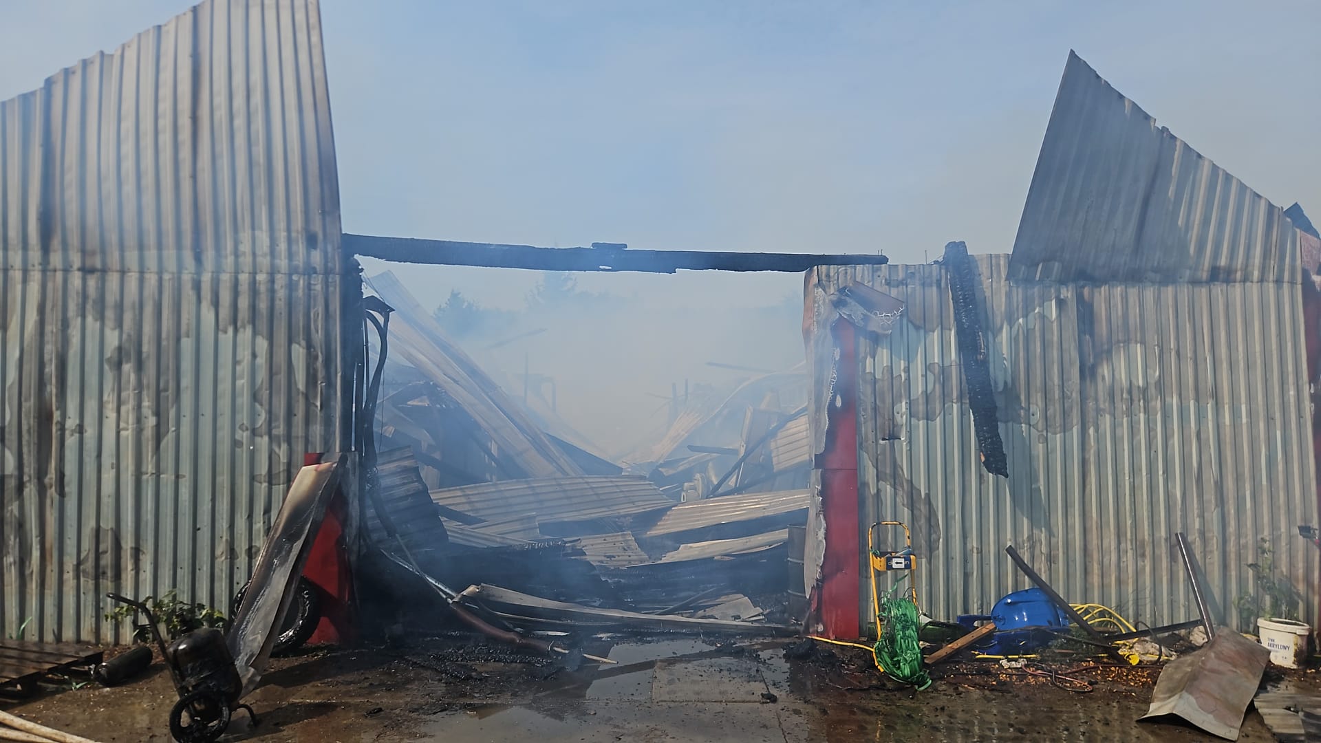 Pożar tartaku w Trzebieszynie 
