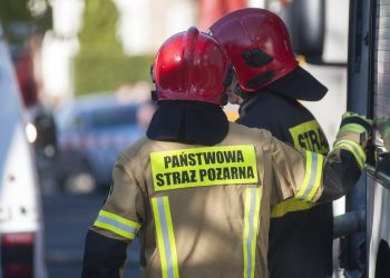 Pożar strażacy