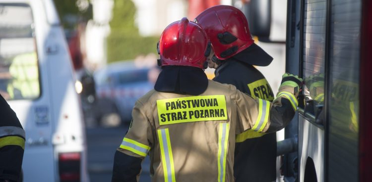 Pożar strażacy