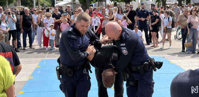 Piknik był dla policji okazją do pokazu wyszkolenia funkcjonariuszy i psów służbowych