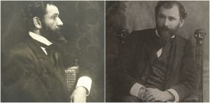 Od lewej: Stanisław Przybyszewski na zdjęciu wykonanym przez Łukasza Dobrzańskiego, Stanisław Przybyszewski około 1905
Fot. domena publiczna, collage
