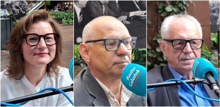 P.o. dyrektora ECS Magdalena Mistat i bohaterzy wydarzeń sierpniowych: Jerzy Borowczak i Bogdan Lis