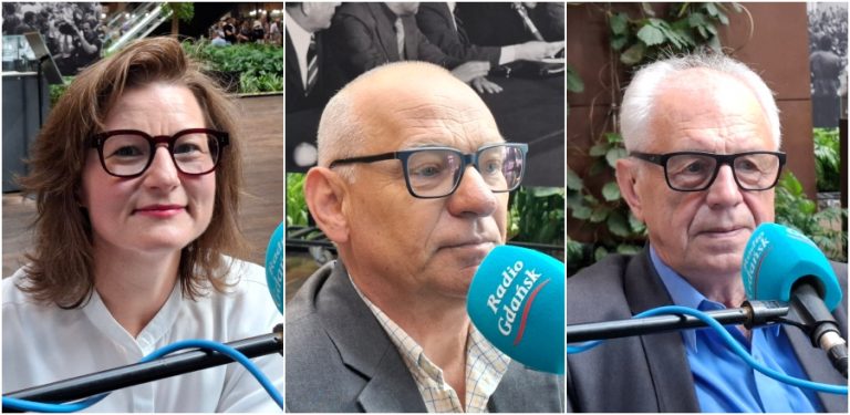 P.o. dyrektora ECS Magdalena Mistat i bohaterzy wydarzeń sierpniowych: Jerzy Borowczak i Bogdan Lis