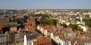 Na zdjęciu: rzut z lotu ptaka na starówkę w Elblągu