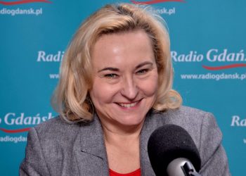 Marta Chełkowska w studiu Radia Gdańsk