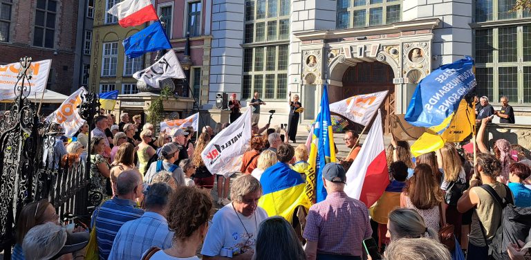 Gdańsk, protest przeciw agresji wobec Ukraińców