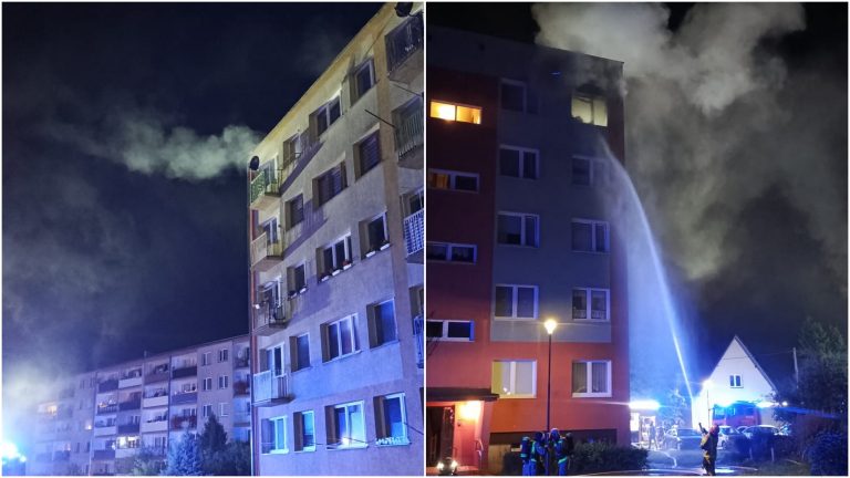 Akcja gaśnicza w Lęborku. W nocy w jednym z mieszka ń wybuchł pożar