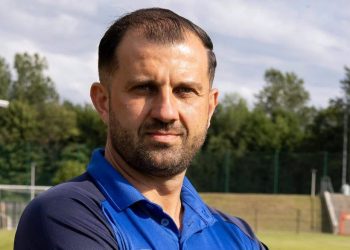 Na zdjęciu były trener Gryfa Słupsk, Mariusz Piechna.