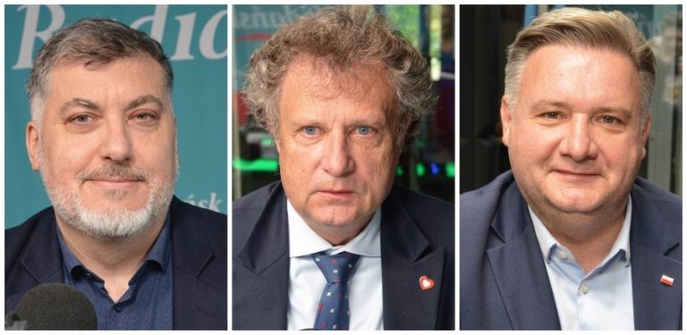 Na zdjęciu Artur Dziambor (PSL), Jacek Karnowski (KO), Michał Kowalski (PiS)