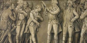 Jerzy Waszyngton odznacza Kościuszkę Orderem Cyncynata, tempera Michała Stachowicza z 1818 roku