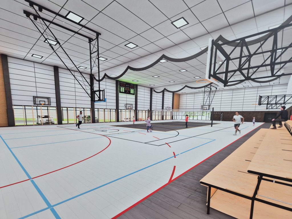 Wnętrze planowanej hali sportowej