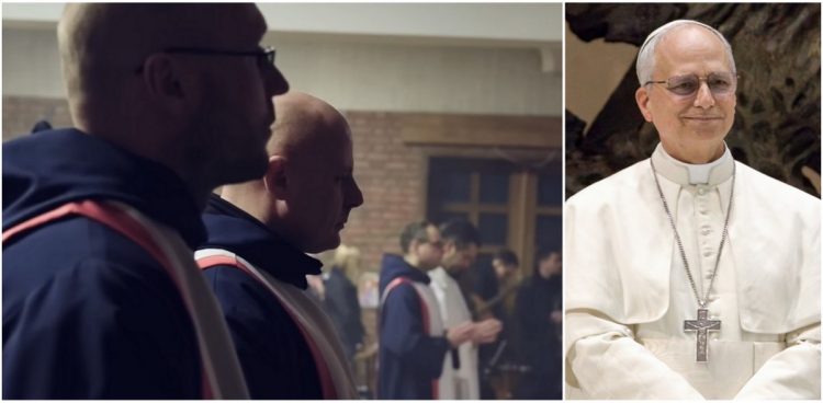 Na zdjęciu Bractwo św. Pawła i papież Leon XIV