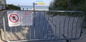 Zamknięta plaża w Ustce