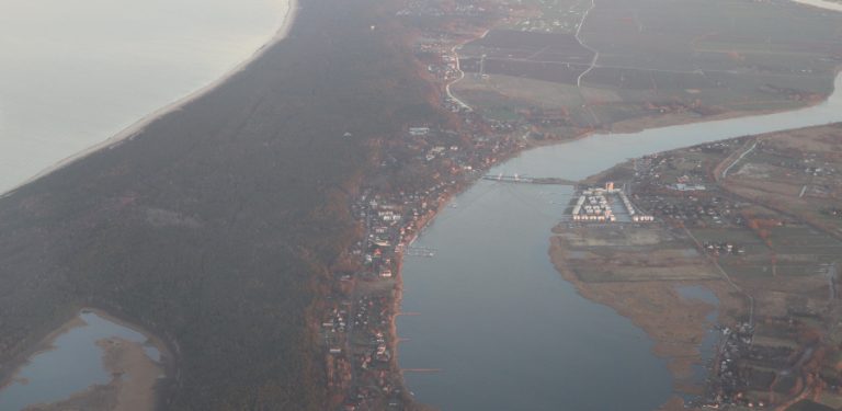 Wyspa Sobieszewska z lotu ptaka