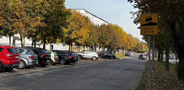 ulica samochody drzewa