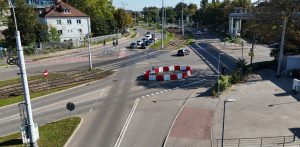 Skrzyżowanie Alei Hallera i ulicy Klinicznej w Gdańsku